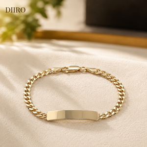 Bracelet chaîne d'identité personnalisé plaqué or pour hommes et femmes, bracelet barre de nom personnalisée maillons cubains, cadeau bijoux Moissanite - Product Image 2