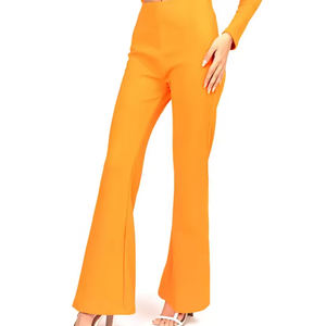 กางเกงขาบานเอวยืดหยุ่น ใส่สบายด้วยผ้าเนื้อบางเบาและเรียบลื่น เหมาะสำหรับแฟชั่นประจำวัน - Product Image 1