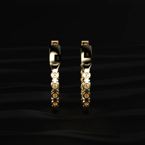 Boucles d'oreilles créoles et bague en diamant de laboratoire Inside Out, or jaune, or blanc, or rose, bijoux élégants et intemporels - Product Image 2