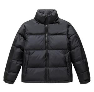 Chaqueta de Plumón Negra para Hombre, Cortavientos, con Capucha, Informal, de Invierno, Corte Regular, Cierre de Cremallera - Product Image 2