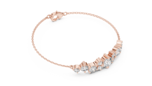 AFFORDABLE 3.0CT LAB GROWN CUT DIAMOND RHODIUM PLATED LUXURY BRACELET <b>SET</b> 18KT SOLID ROSE <b>GOLD</b> for ENGAGEMENT DAILY/OFFICE WEAR - Product Image 2