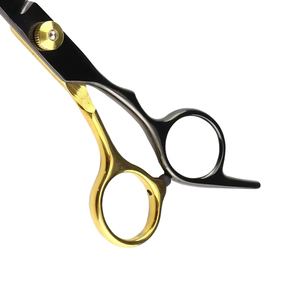 Ciseaux de coiffure professionnels noirs et or 6'' avec logo personnalisé, en acier inoxydable, légers, réutilisables, outil de coupe de cheveux OEM - Product Image 4