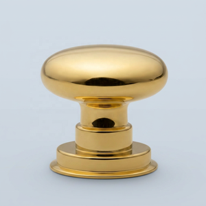 Traditional Oval Brass Cabinet Knob Shiny Gold Finished Furniture Hardware Handle for Kitchen Dresser <b>Wardrobe</b> <b>Door</b> Home Office - Product Image 1