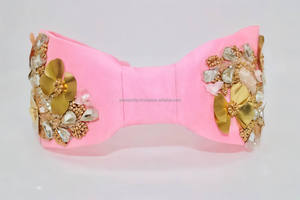 Serre-tête lumineux fait main, léger et élégant, avec fleur nouée, broderie tendance, accessoires en tissu de style américain - Product Image 3