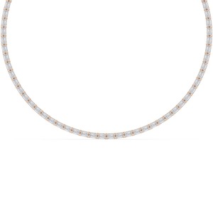 Collier tennis remarquable en diamants de laboratoire taille émeraude 38,00 CTW en or rose 9 carats, 18 pouces - Product Image 2
