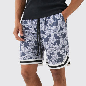 Shorts de basket-ball pour hommes avec logo personnalisé, broderie, séchage rapide, en mesh, avec poches - Product Image 6