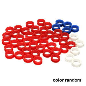 50 anillos de silicona para cualquier tijera, accesorios para herramientas de peluquería, mezcla de 0,98 pulgadas, reutilizables, color aleatorio - Product Image 3