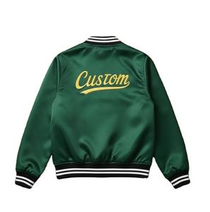 Chaqueta Varsity de Satén Personalizada, Chaqueta Bomber Unisex con Diseño de Equipo Personalizado, Ropa Deportiva de Satén, Chaqueta Varsity Letterman Personalizada en Tallas Grandes - Product Image 6