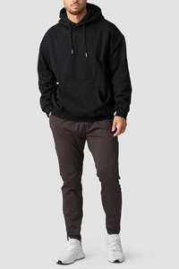 Sudadera con Capucha de Felpa Francesa de Alta Calidad con Logotipo Personalizado, 450 Gsm, Hombros Caídos, Fabricante de Sudaderas Lisas Negras - Product Image 6