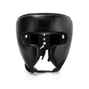 Protège-tête de Muay Thai professionnel personnalisable en cuir PU de haute qualité, respirant, noir, robuste, toutes saisons, OEM - Product Image 6