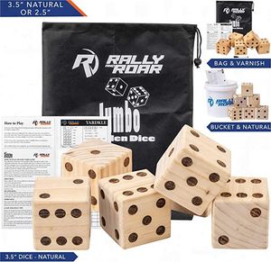 Jeu de dés géants Yardzee & Farkle avec seau en bois |   Finition de qualité supérieure |   Travail artisanal |   Prix d'usine en gros - Product Image 1