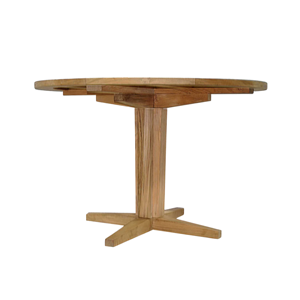 Table à manger ronde en bois massif, durable, imperméable, écologique, design rustique moderne, base stable, meubles pour la maison - Product Image 1