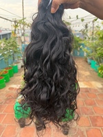 Cheveux humains bruts d'Inde du Sud, vierges, non traités, naturels, ondulés profonds, cuticules alignées, 100g, double trame machine, pour tissage capillaire, provenance de temples