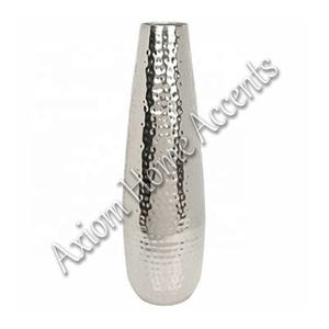 Axiom Home Accents Vase en argent artisanal avec glaçure transparente de style moderne pour un vase de table élégant pour la maison et le bureau - Product Image 2