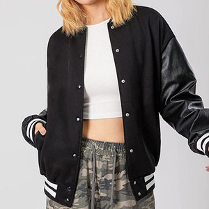 Veste universitaire en laine pour femme, sur mesure, style bomber, broderie baseball, fabricant OEM ODM en gros - Product Image 1