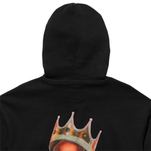 Custom OEM Mens Letter Print Hoodie Black <b>Slogan</b> Text Graphic Pullover Streetwear Top Mens Mens Letter Print Hoodie - Product Image 4