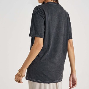 Top Corto Oversize para Mujer, Cuello Alto, Manga Corta, 100% Algodón Jersey, Transpirable, Ecológico, Color Sólido, Corte Regular - Product Image 4