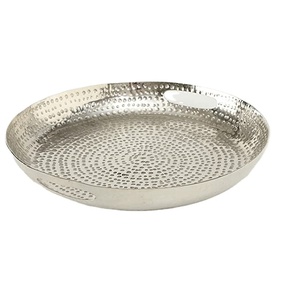 Plateaux en aluminium argenté poli moulé à la main, plateau de service de collations, plateaux décoratifs de Table à manger pour la cuisine - Product Image 1