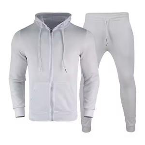 Survêtements pour hommes OEM personnalisés de haute qualité, ensemble 2 pièces avec sweat à capuche et pantalon de survêtement, décontracté, pour la course, à carreaux - Product Image 1