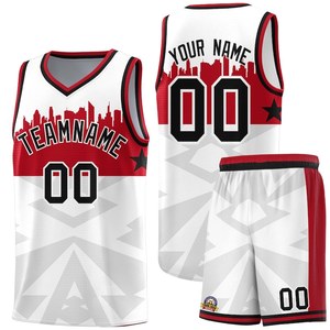 Ensemble de maillots de basket-ball personnalisés avec nom, numéro, logo d'équipe, impression sublimée, unisexe, adulte, maille respirante, coupe athlétique - Product Image 5