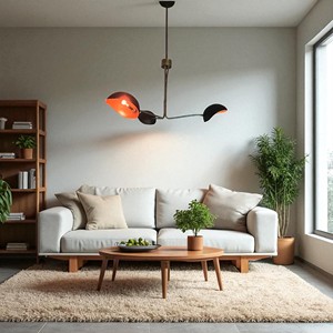 Lámpara de Techo de Hierro Dorado de Tres Luces, Diseño Moderno Vintage, Elegante Lámpara Colgante Retro para Decoración del Hogar - Product Image 2