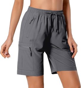 Shorts cargo pour femmes avec logo personnalisé, légers, hydrofuges, séchage rapide, shorts de sport, taille élastique, camping, randonnée - Product Image 3