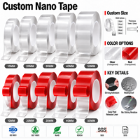 Bandes adhésives nano double face lavables à forte viscosité, amovibles, gel magique, transparentes, imperméables, 1 mm