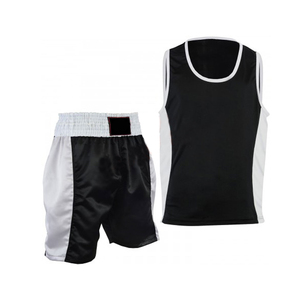 Professional Boxing Ring Uniform Set Custom Logo Boxing Vest and Shorts Lightweight Competition Apparel for <b>Athletes</b> - Product Image 1