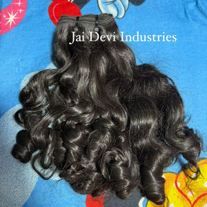 Extensions de cheveux naturels indiens ondulés bouclés vierges noirs pour femmes - Product Image 1