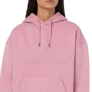 เสื้อมีฮู้ดสำหรับผู้หญิงสีพื้นระบายอากาศไซส์ใหญ่พิเศษดีไซน์ใหม่ล่าสุด - Product Image 4