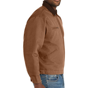 Veste de travail pour homme, best-seller automne/hiver du fabricant - Toile marron rétro, fermeture à boutons robustes et grande poche - Product Image 3