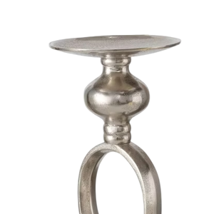 Nouveau porte-bougie pour la décoration de la maison, finition argentée, support à bougie en aluminium coulé, fait main, personnalisé, lot de 3 - Product Image 4