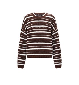 Cardigan en tricot de coton respirant à col rond pour homme, style universitaire rétro, boutonné, rayé, pour le printemps et l'automne - Product Image 4