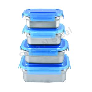 Juego de cuatro piezas de lonchera de acero inoxidable - Product Image 1