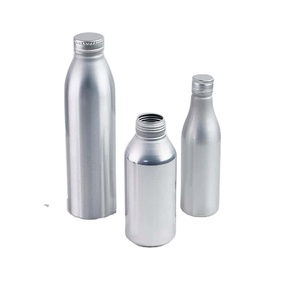 Bouteilles de boissons en aluminium brossé 99,7 % pur, imprimées offset, avec bouchon à vis ROPP standard, argentées, vides, en métal, emballage écologique - Product Image 4
