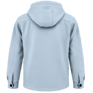 Chaqueta con Capucha Azul Claro para Hombre, con Botones en el Pecho, Bolsillos, Capucha con Cordón, Mangas Largas, Estilo Casual Urbano - Product Image 2