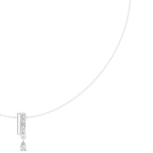 Collier en moissanite or rose pour femmes, pendentif géométrique, chaîne à maillons - Product Image 6