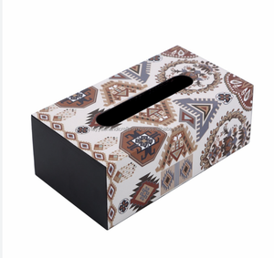 Boîte à mouchoirs en bois MDF artisanale avec impression émaillée polie, organisateur décoratif pour la maison et le bureau - Product Image 2