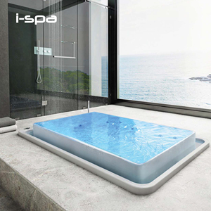Bañera de Hidromasaje Rectangular de Acrílico Empotrada en la Isla, con Diseño Moderno para Uso en Spa, Marca I-Spa - Product Image 3