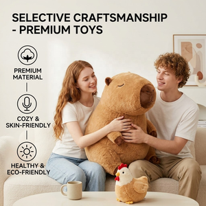 Aika Capybara Mignon avec Harnais de Poisson Rouge, Animaux en Peluche Créatifs, Cadeau Amusant et Doux - Product Image 6