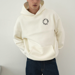 Sweat à capuche unisexe en coton épais de haute qualité 500 GSM, coupe ample, personnalisable avec logo, en molleton bouclette pour homme - Product Image 6