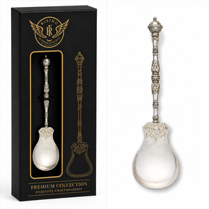 Cuillère de service à long manche plaquée or, best-seller, ornementée, en laiton de qualité supérieure, coffret cadeau de luxe, vaisselle pour hôtel et restaurant - Product Image 1