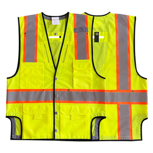 Veste de sécurité réfléchissante OEM imperméable en gros, plusieurs tailles, avec plusieurs poches - Product Image 6