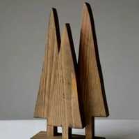 Ensemble de décorations de Noël en bois, motif romantique, pour table triangulaire, fête de fin d'année, artisanat écologique et durable