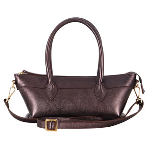 Women Genuine Leather Metallic Copper Shoulder <b>Backpack</b> Bag Two Handles Zipper Closure Luxury Travel Handbag Durable Premium - Product Image 1
