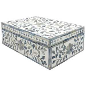Handcrafted Natural Camel Bone Inlay <b>Box</b>: <b>Large</b> Decorative Bone & Resin Jewelry <b>Box</b> - Product Image 1