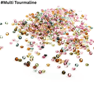 Tourmaline naturelle verte en gros, facettée, de forme ronde, pierres précieuses brutes pour la fabrication de bijoux, petite taille, de 1 mm à 3 mm - Product Image 1
