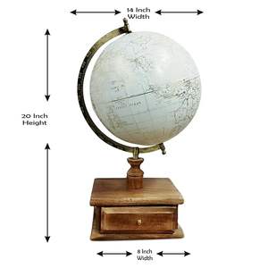 Globo Terráqueo Giratorio Unique Globe Exports con Base de Metal y Cajón para Decoración de Oficina y Mesa de Estudio - Product Image 2