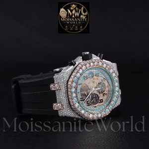 <b>Black</b> Color Band Round Shaped Dial Quartz Wristwatch Moissanite Diamond Dial Roman Numeral Luxury <b>Watch</b> For Event And Party - Product Image 3