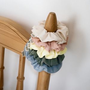 Brown Pinstripes Cotton Scrunchie Solid Color Soft Eco-Friendly Hair Accessories Casual Hair <b>Tie</b> - Product Image 2